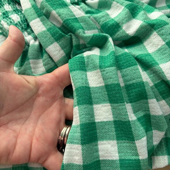 Cato Women Dress Gingham Ruffle Smocked Pockets Sundress Green White 18/20 J199 - Picture 4 of 13